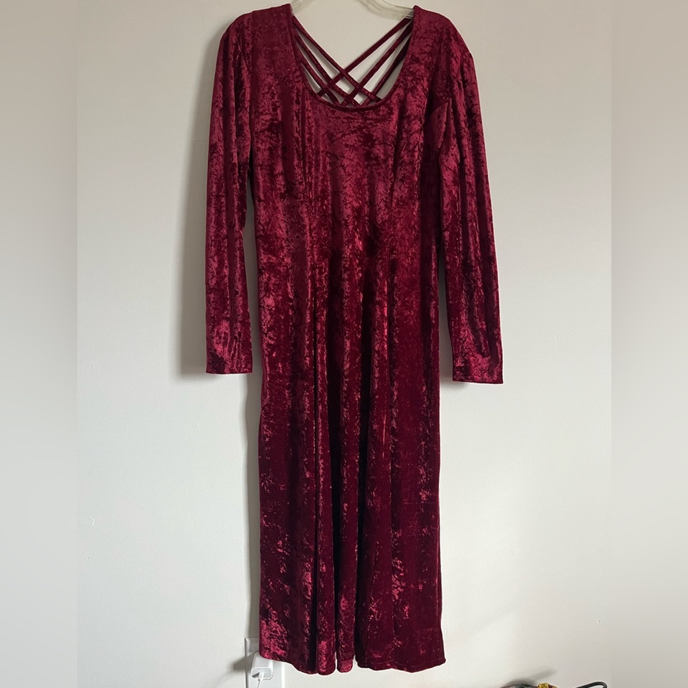 Vintage Brett Alixander Long Red Velvet Dress